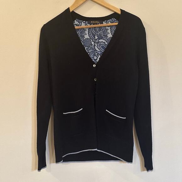 Brooks Brothers Navy Blue Cardigan sz M Italian Merino Wool Cardigan - Picture 7 of 9